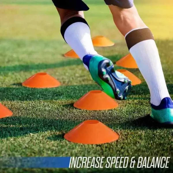 Plots Rond De Marquage pour Entrainement 50 Pieces, Cônes à Disque avec poignée de transport, Club, Ecole, Football, Fitness - Image 3