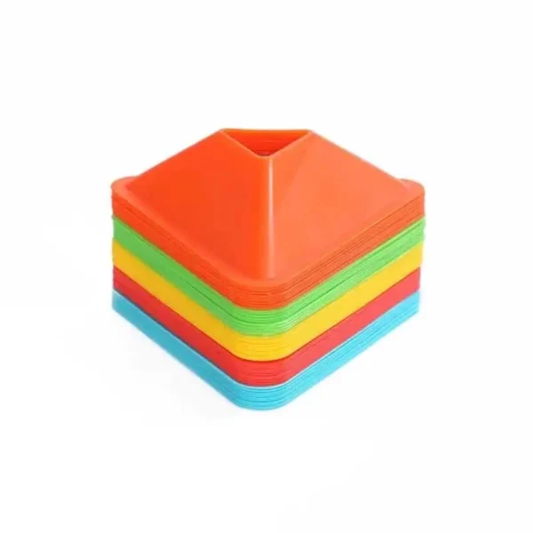 Plots Triangle De Marquage pour Entrainement 50 Pieces, Cônes à Disque avec poignée de transport, Club, Ecole, Football, Fitness